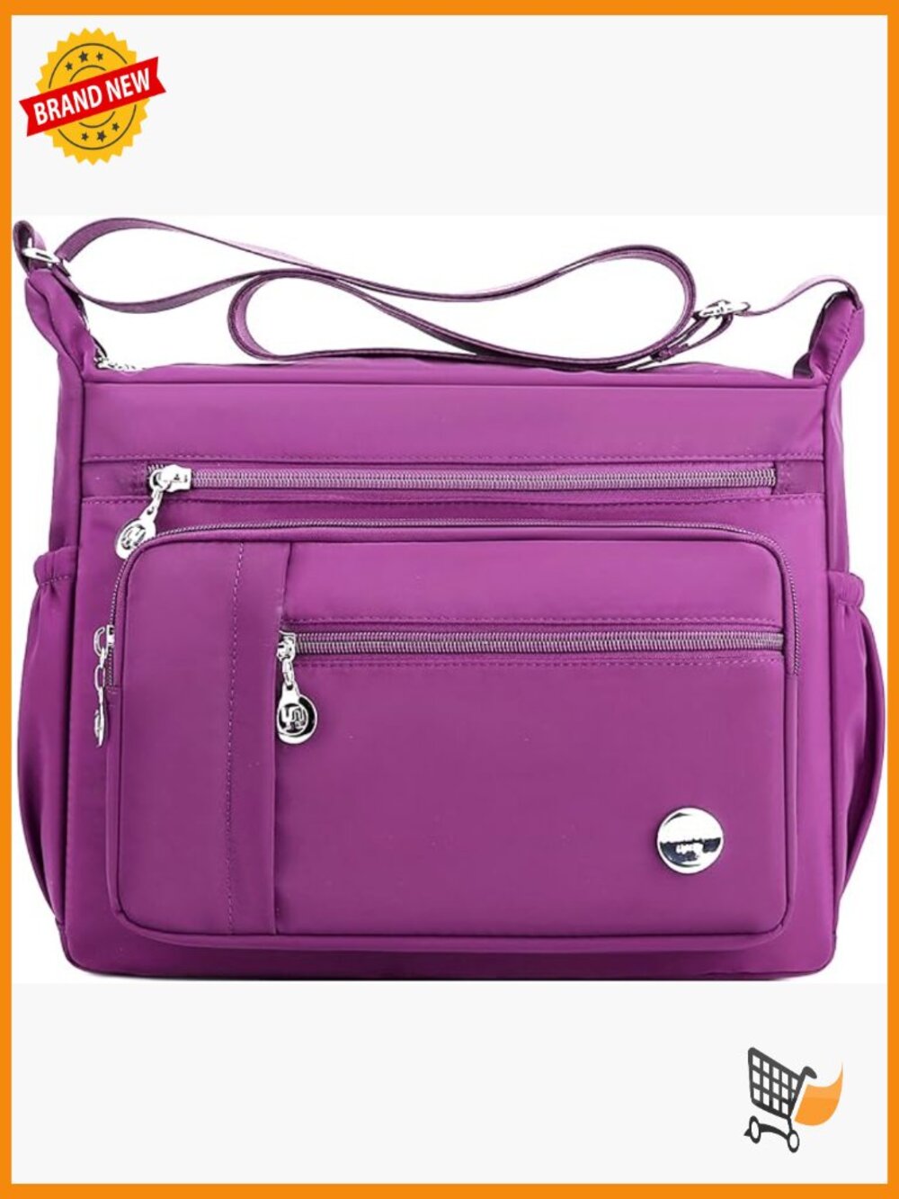 Women Large Crossbody Shoulder Bag with Multiple Pockets, Lightweight Nylon